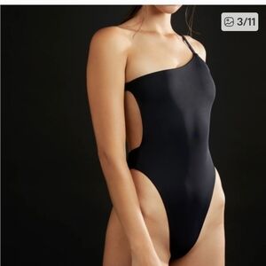 Myra Swim The Benita Black One Shoulder One Piece Swimsuit Size XS NWT